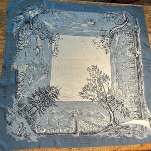 Hermès Paris "Parcours de Golf” Silk Scarf Designed in 1956 by Godemer, Rare
